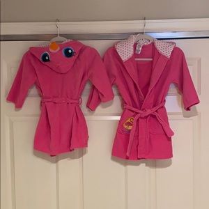 Matching girls flamingo robes